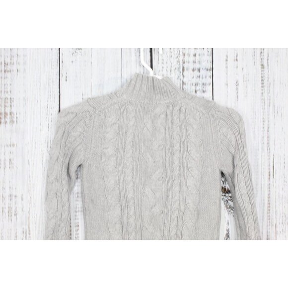 LL Bean Double L Cable Sweater Zip Cardigan Gray Size XS - Picture 5 of 10